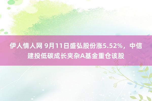 伊人情人网 9月11日盛弘股份涨5.52%，中信建投低碳成长夹杂A基金重仓该股