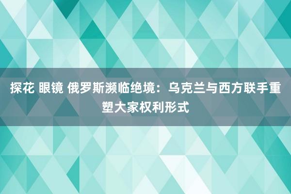 探花 眼镜 俄罗斯濒临绝境：乌克兰与西方联手重塑大家权利形式