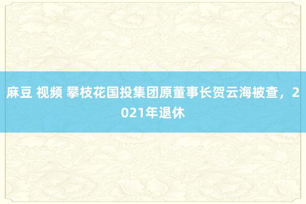 麻豆 视频 攀枝花国投集团原董事长贺云海被查，2021年退休