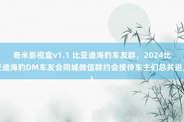 奇米影视盒v1.1 比亚迪海豹车友群，2024比亚迪海豹DM车友会同城微信群约会接待车主们总共进入