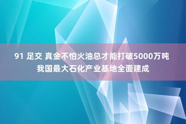 91 足交 真金不怕火油总才能打破5000万吨 我国最大石化产业基地全面建成