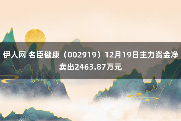 伊人网 名臣健康（002919）12月19日主力资金净卖出2463.87万元