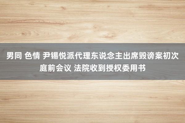 男同 色情 尹锡悦派代理东说念主出席毁谤案初次庭前会议 法院收到授权委用书