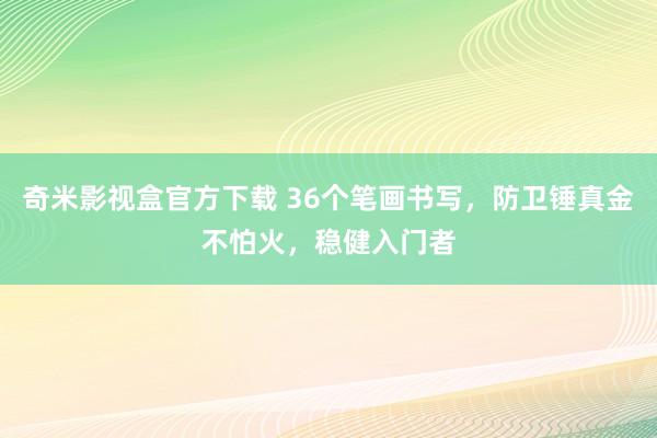 奇米影视盒官方下载 36个笔画书写，防卫锤真金不怕火，稳健入门者