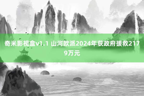 奇米影视盒v1.1 山河欧派2024年获政府援救2179万元