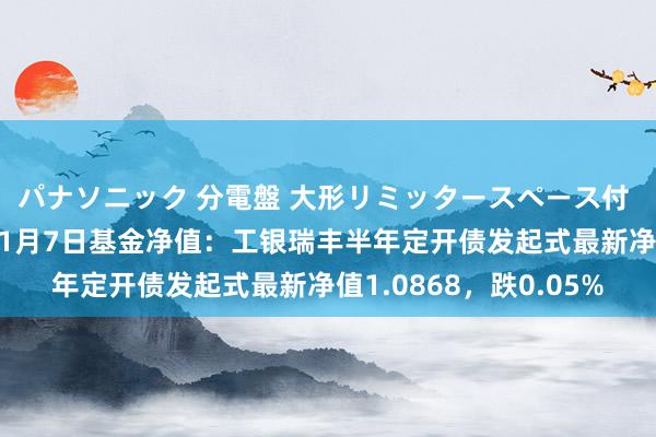 パナソニック 分電盤 大形リミッタースペース付 露出・半埋込両用形 1月7日基金净值：工银瑞丰半年定开债发起式最新净值1.0868，跌0.05%