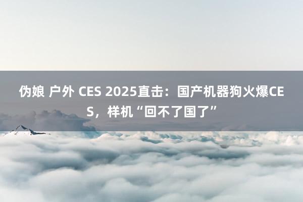 伪娘 户外 CES 2025直击：国产机器狗火爆CES，样机“回不了国了”