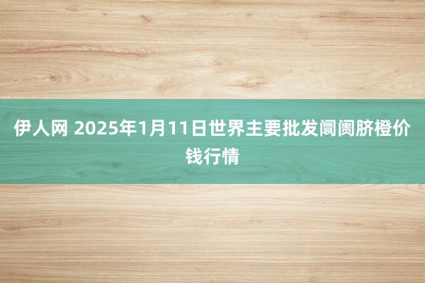 伊人网 2025年1月11日世界主要批发阛阓脐橙价钱行情